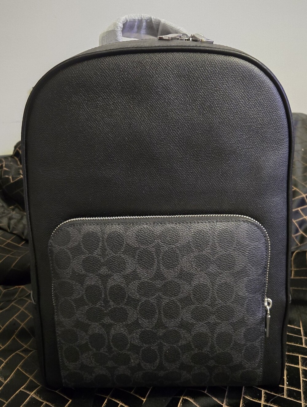 COACH BLACK SIGNATURE WADE BACKPACK...BNWT